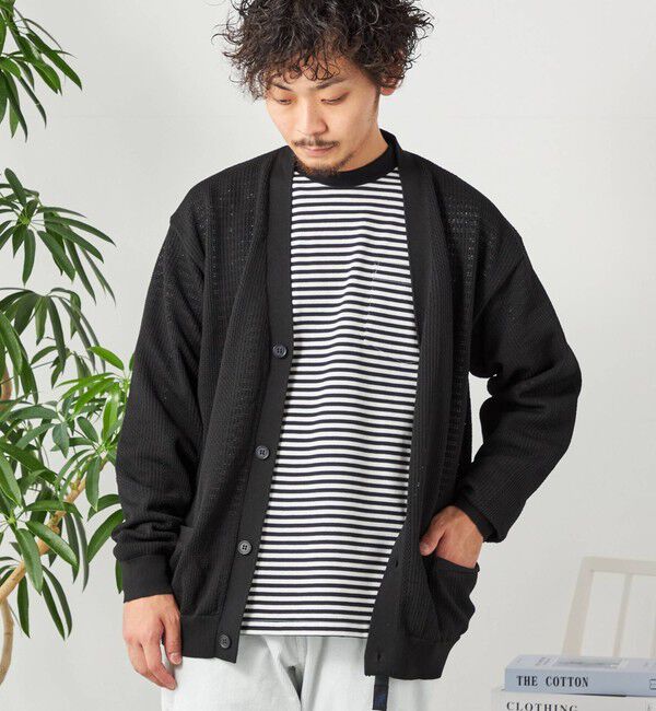 SHIPS any「SHIPS any: 〈手洗い可能〉テック シアー カーディガン◇」|カーディガン|