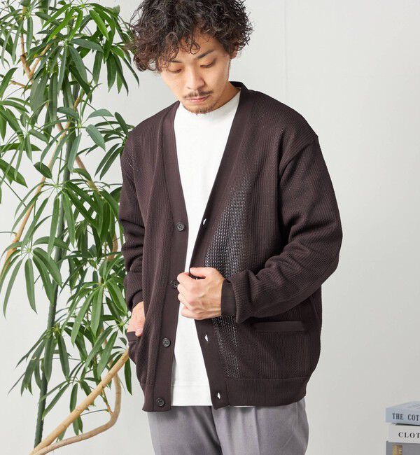 SHIPS any「SHIPS any: 〈手洗い可能〉テック シアー カーディガン◇」|カーディガン|