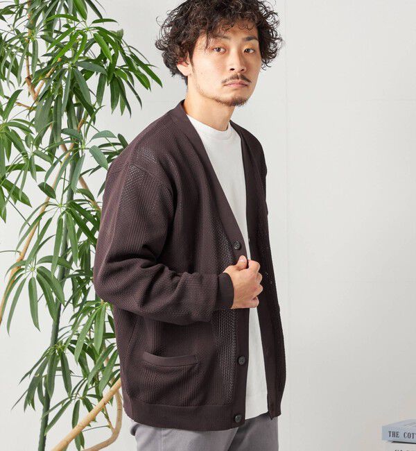 SHIPS any「SHIPS any: 〈手洗い可能〉テック シアー カーディガン◇」|カーディガン|