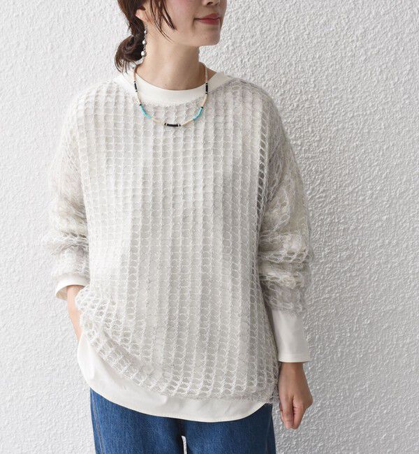 SHIPS for women「〈手洗い可能〉モヘヤ メッシュ プルオーバー◇」|ニット・セーター|