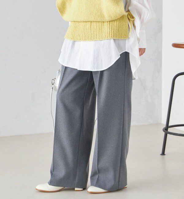 SHIPS for women「〈手洗い可能〉ウールライク ウエスト タック パンツ」|その他|