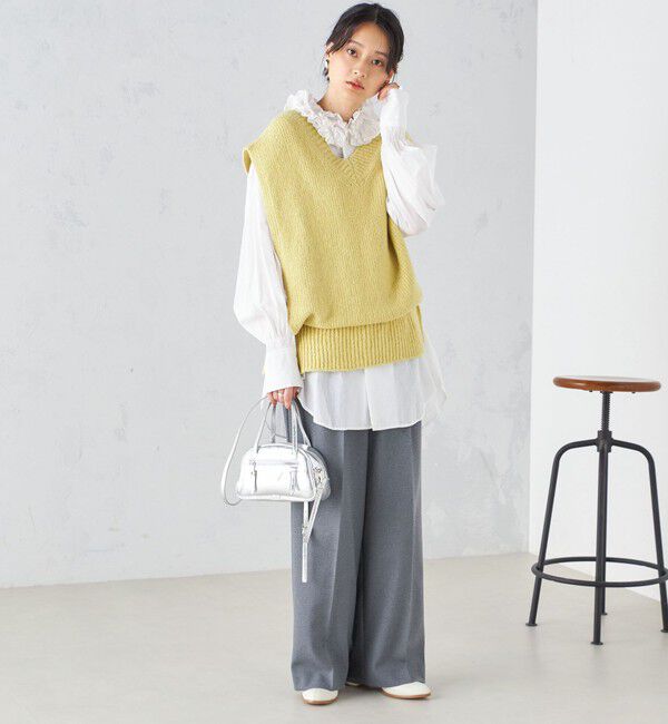 SHIPS for women「〈手洗い可能〉ウールライク ウエスト タック パンツ」|その他|