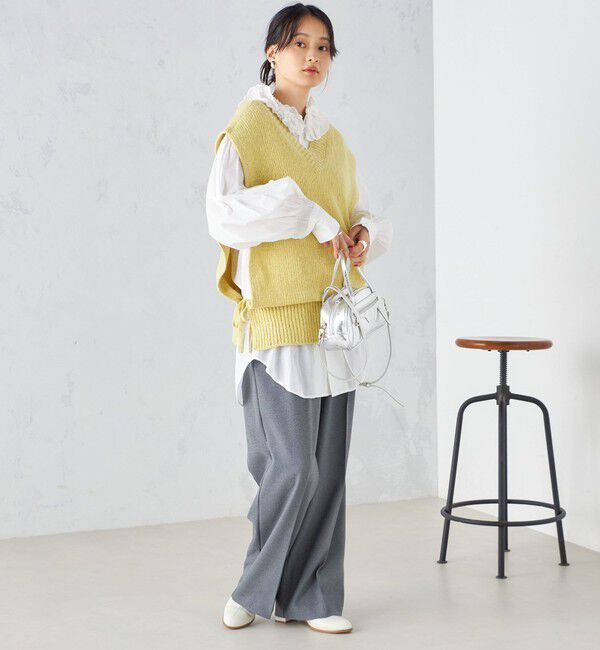 SHIPS for women「〈手洗い可能〉ウールライク ウエスト タック パンツ」|その他|