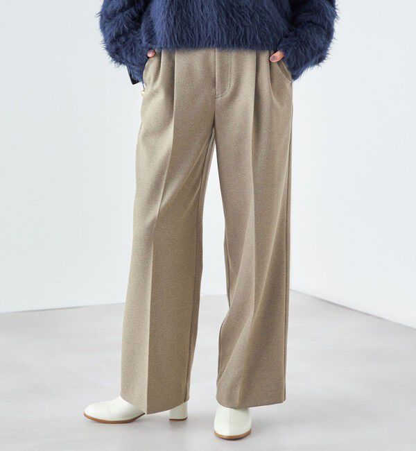 SHIPS for women「〈手洗い可能〉ウールライク ウエスト タック パンツ」|その他|