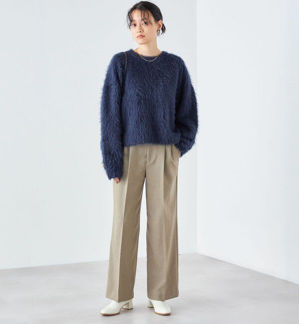 SHIPS for women「〈手洗い可能〉ウールライク ウエスト タック パンツ」|その他|