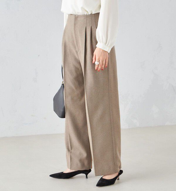 SHIPS for women「〈手洗い可能〉ウールライク ウエスト タック パンツ」|その他|