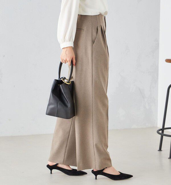 SHIPS for women「〈手洗い可能〉ウールライク ウエスト タック パンツ」|その他|