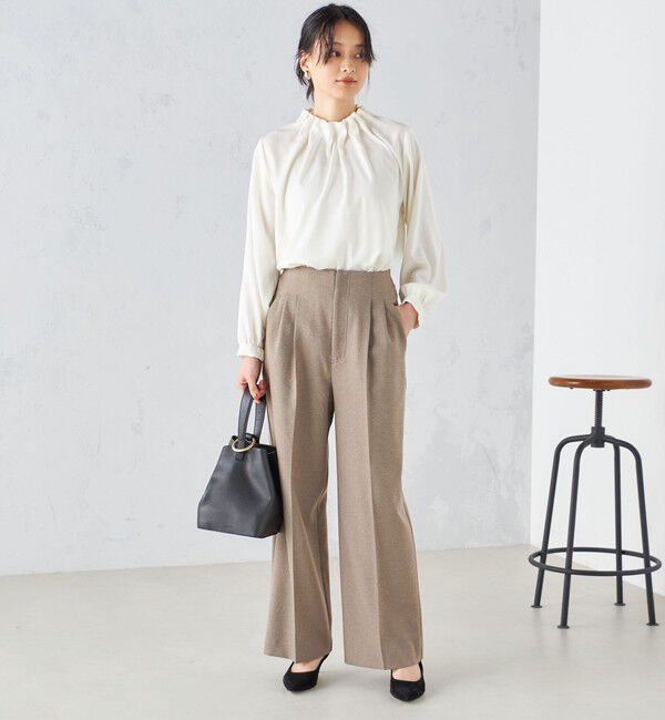 SHIPS for women「〈手洗い可能〉ウールライク ウエスト タック パンツ」|その他|
