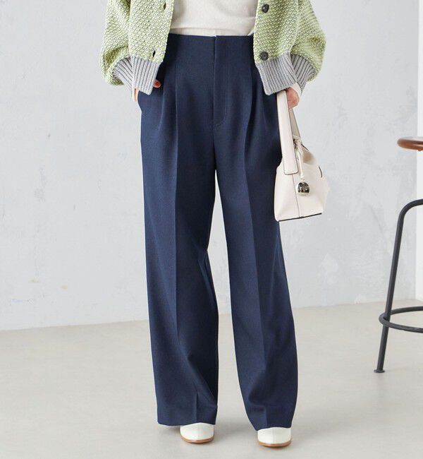 SHIPS for women「〈手洗い可能〉ウールライク ウエスト タック パンツ」|その他|