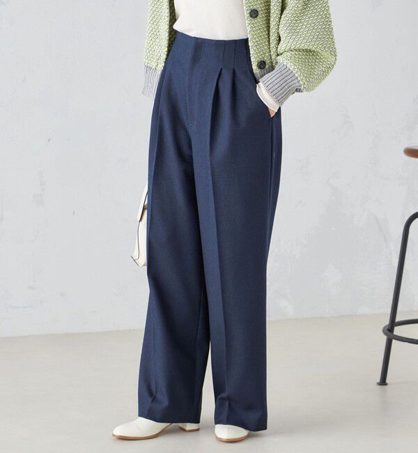 SHIPS for women「〈手洗い可能〉ウールライク ウエスト タック パンツ」|その他|
