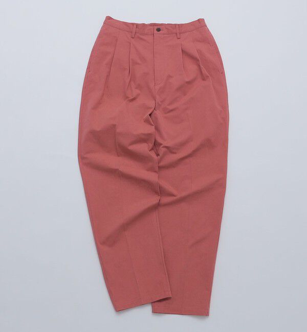 SHIPS「BATEAUX DE SHIPS: スーピマ コットン ツイル 2タック ワイドパンツ」|チノ|ピンク