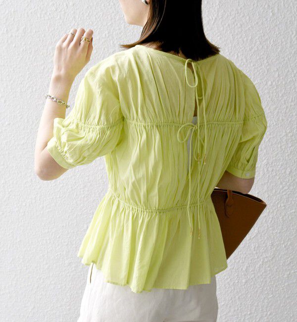 SHIPS any「SHIPS any:〈洗濯機可能〉コード リボン パフスリーブ ブラウス」|シャツ・ブラウス|