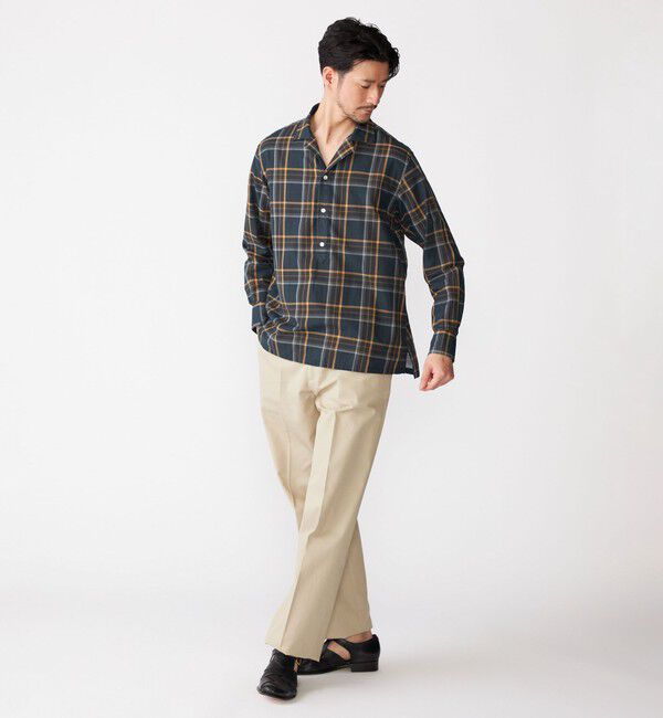 SHIPS「SHIPS: オープンカラー コットン マドラスチェック プルオーバー シャツ」|シャツ・ブラウス|