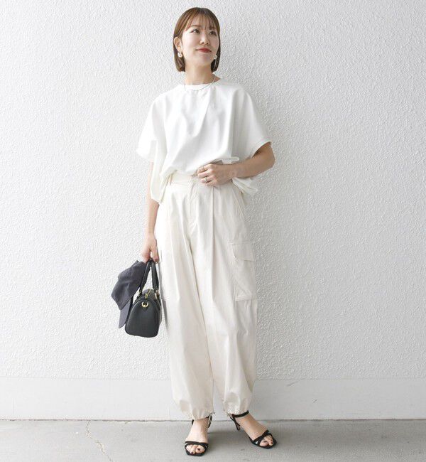 SHIPS any「《一部予約》【WEB限定】SHIPS any:〈洗濯機可能〉インレイ コクーン ショートスリーブ プルオーバー」|Tシャツ・カットソー|