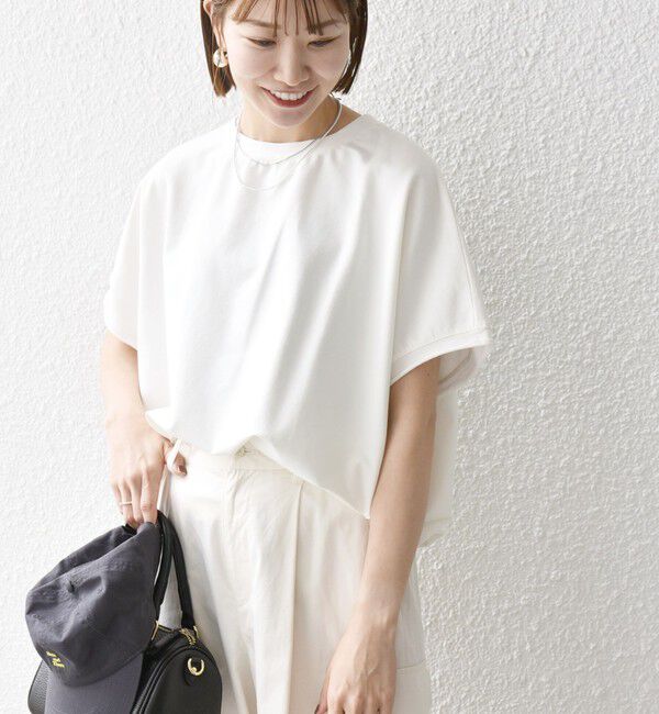 SHIPS any「《一部予約》【WEB限定】SHIPS any:〈洗濯機可能〉インレイ コクーン ショートスリーブ プルオーバー」|Tシャツ・カットソー|