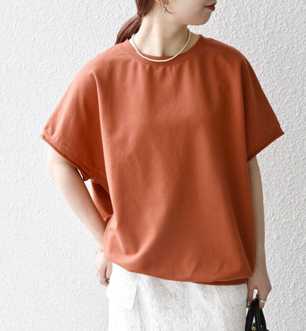 SHIPS any「《一部予約》【WEB限定】SHIPS any:〈洗濯機可能〉インレイ コクーン ショートスリーブ プルオーバー」|Tシャツ・カットソー|