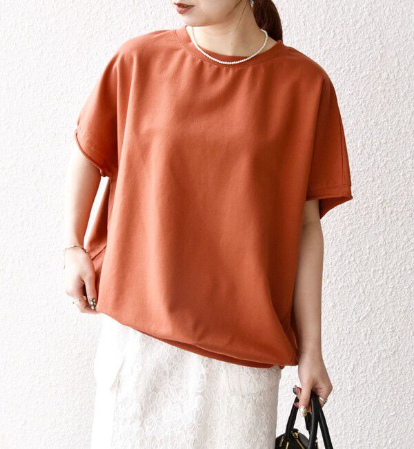 SHIPS any「《一部予約》【WEB限定】SHIPS any:〈洗濯機可能〉インレイ コクーン ショートスリーブ プルオーバー」|Tシャツ・カットソー|