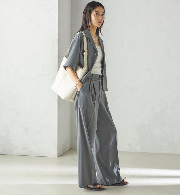 SHIPS for women「〈手洗い可能〉セミ ワイド イージー スラックス」|スラックス|