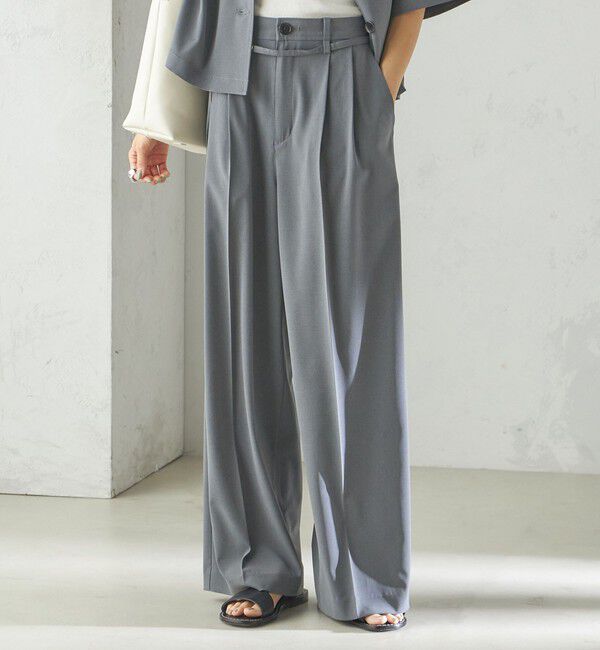 SHIPS for women「〈手洗い可能〉セミ ワイド イージー スラックス」|スラックス|