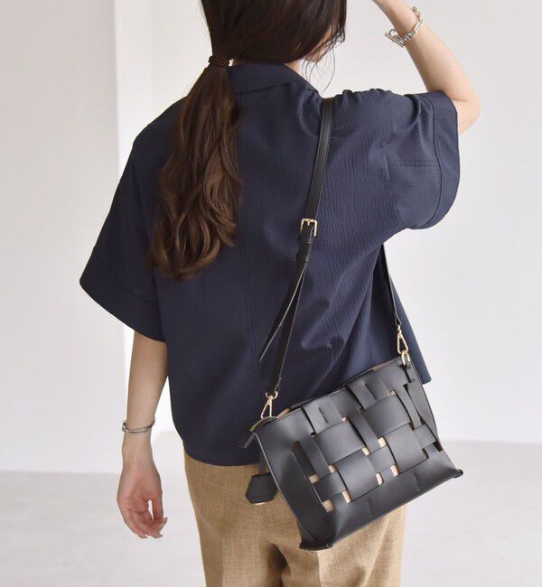 quaranciel「quaranciel:〈洗濯機可能〉ミニサッカー ハーフスリーブ 開襟 シャツ」|シャツ・ブラウス|