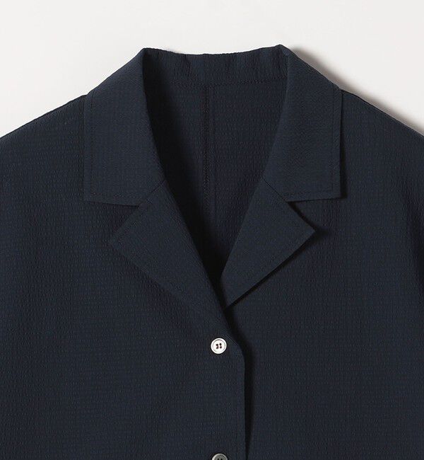 quaranciel「quaranciel:〈洗濯機可能〉ミニサッカー ハーフスリーブ 開襟 シャツ」|シャツ・ブラウス|