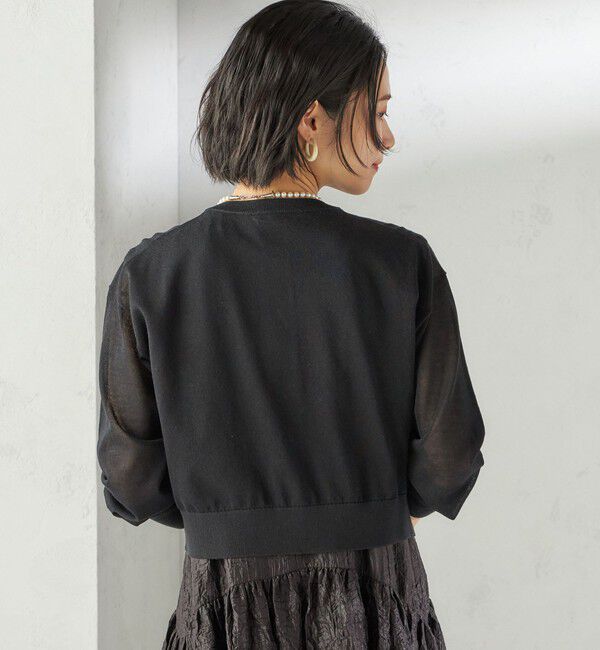 SHIPS for women「《一部追加予約》TORRAZZO DONNA:〈手洗い可能〉ビジュー シアー カーディガン」|カーディガン|