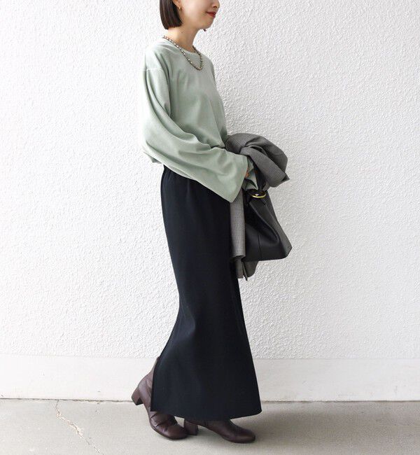 SHIPS for women「〈手洗い可能〉コットン ポリエステル ベロア ワイド スリーブ」|Tシャツ・カットソー|