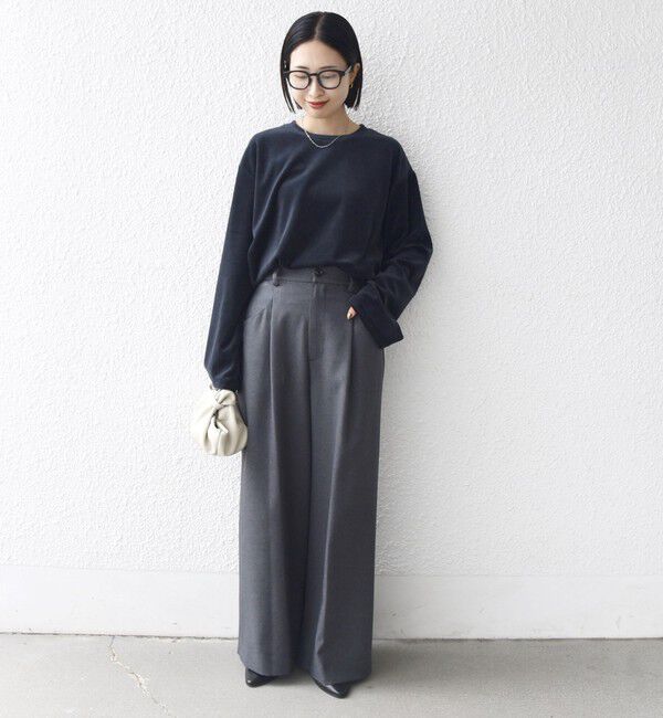 SHIPS for women「〈手洗い可能〉コットン ポリエステル ベロア ワイド スリーブ」|Tシャツ・カットソー|