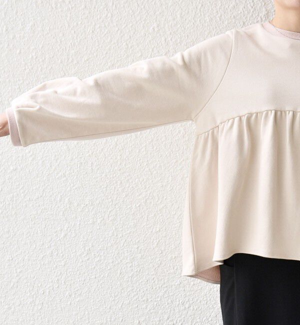 SHIPS any「SHIPS any:〈洗濯機可能〉裏毛 バイカラー ペプラム スウェット プルオーバー」|スウェット・ジャージ|