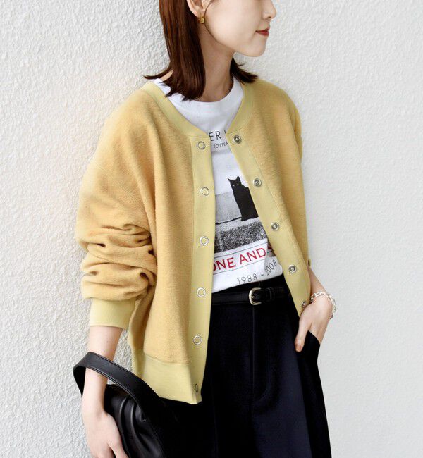 SHIPS for women「〈手洗い可能〉スライバー スナップ ボタン カーディガン」|カーディガン|クリーム