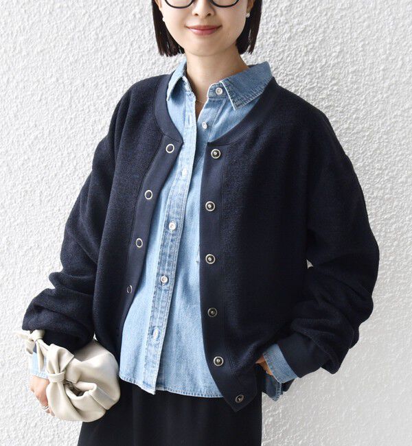 SHIPS for women「〈手洗い可能〉スライバー スナップ ボタン カーディガン」|カーディガン|
