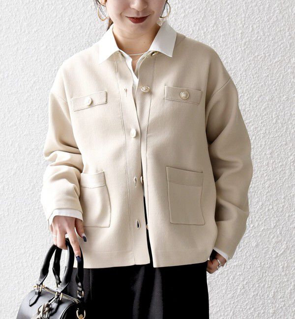 SHIPS any「SHIPS any:〈手洗い可能〉クルーネック ニット ジャケット カーディガン」|カーディガン|