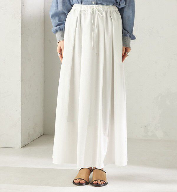 SHIPS for women「〈接触冷感 / 撥水加工〉TEXBRID(R) タフタ ギャザー スカート」|スカート|