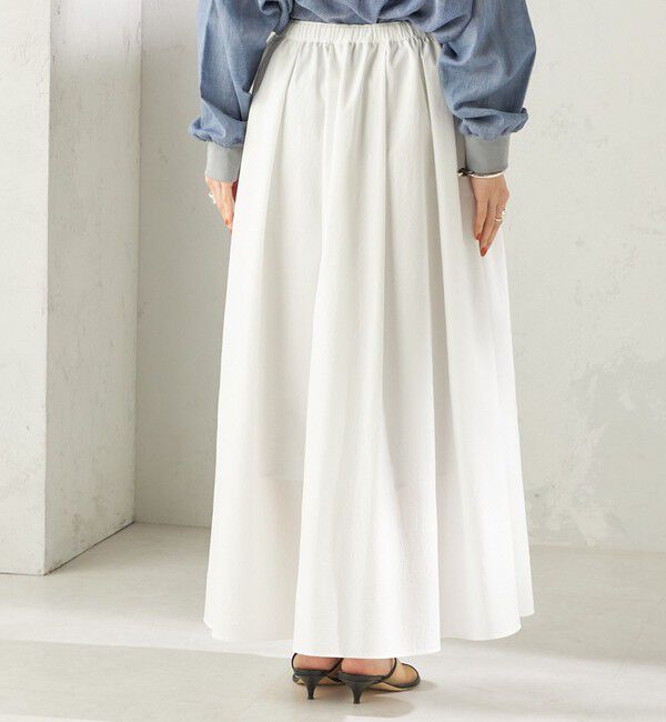 SHIPS for women「〈接触冷感 / 撥水加工〉TEXBRID(R) タフタ ギャザー スカート」|スカート|