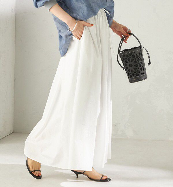 SHIPS for women「〈接触冷感 / 撥水加工〉TEXBRID(R) タフタ ギャザー スカート」|スカート|