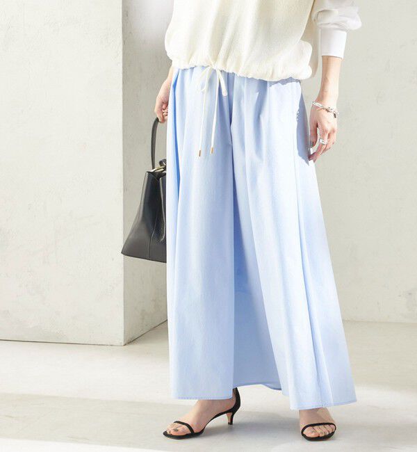 SHIPS for women「〈接触冷感 / 撥水加工〉TEXBRID(R) タフタ ギャザー スカート」|スカート|ライトブルー