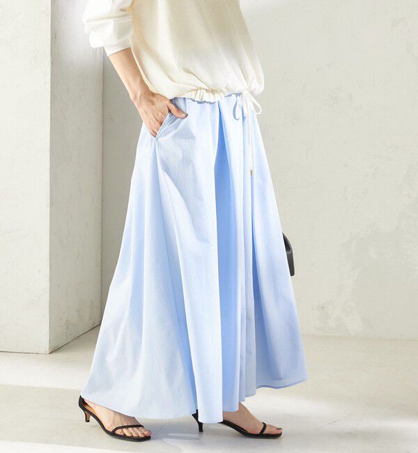 SHIPS for women「〈接触冷感 / 撥水加工〉TEXBRID(R) タフタ ギャザー スカート」|スカート|