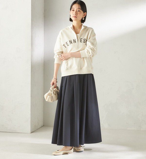 SHIPS for women「〈接触冷感 / 撥水加工〉TEXBRID(R) タフタ ギャザー スカート」|スカート|