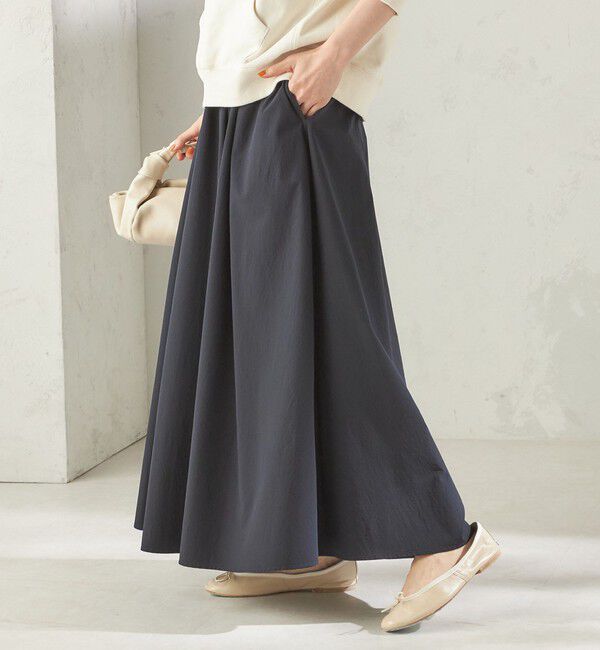 SHIPS for women「〈接触冷感 / 撥水加工〉TEXBRID(R) タフタ ギャザー スカート」|スカート|