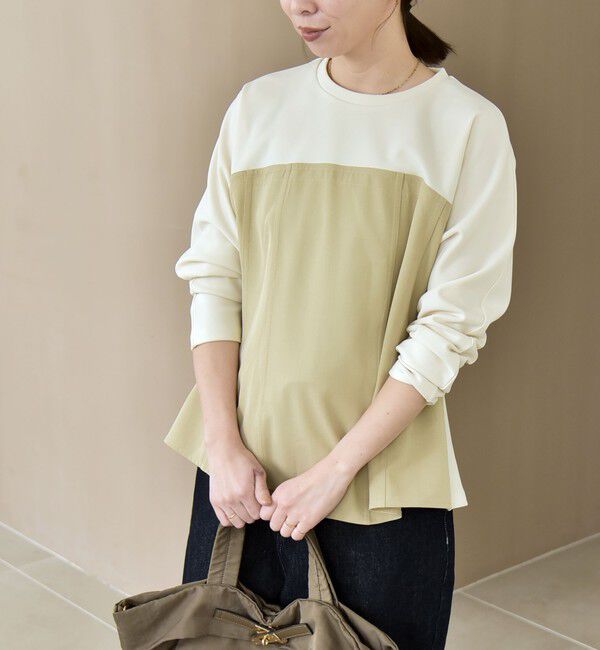 quaranciel「quaranciel:〈洗濯機可能〉カットジョーゼット ドッキング コルセット プルオーバー」|Tシャツ・カットソー|