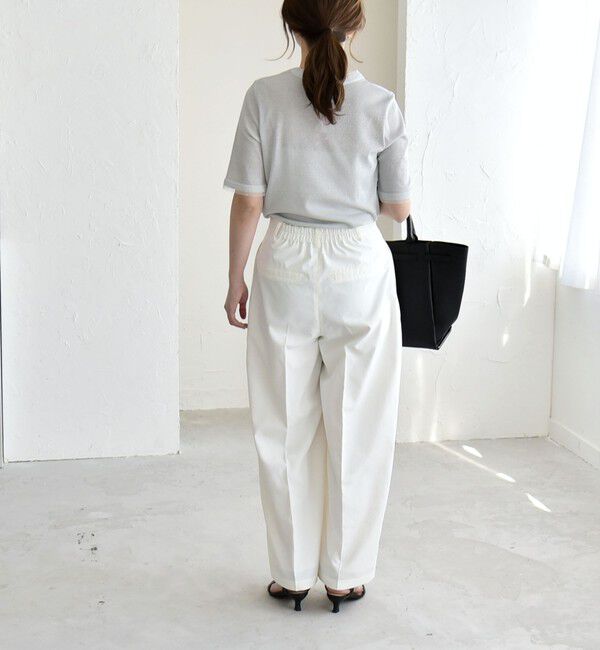 quaranciel「quaranciel:〈手洗い可能〉ラメ チュール リブ コンパクト TEE」|Tシャツ・カットソー|