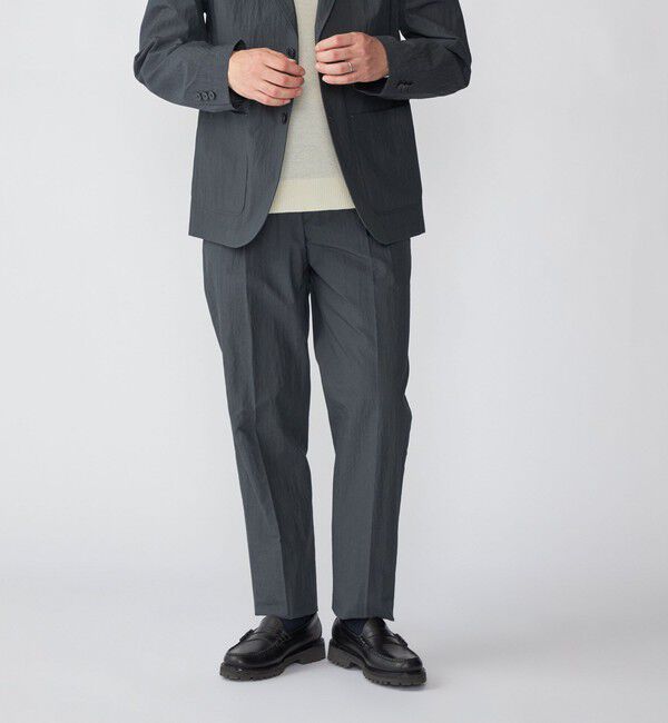 SHIPS「SHIPS:〈洗濯機可能〉CO+ 1プリーツ パンツ(セットアップ対応)」|スラックス|ダークグレー