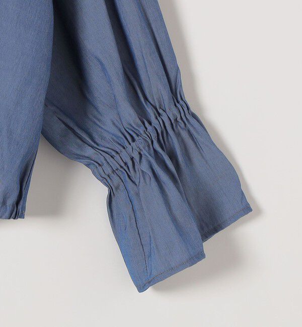 quaranciel「quaranciel:〈洗濯機可能〉Vネック ギャザーヘム ブラウス」|シャツ・ブラウス|