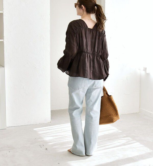 quaranciel「quaranciel:〈手洗い可能〉ラミー ギャザー リボン ティアード ブラウス」|シャツ・ブラウス|