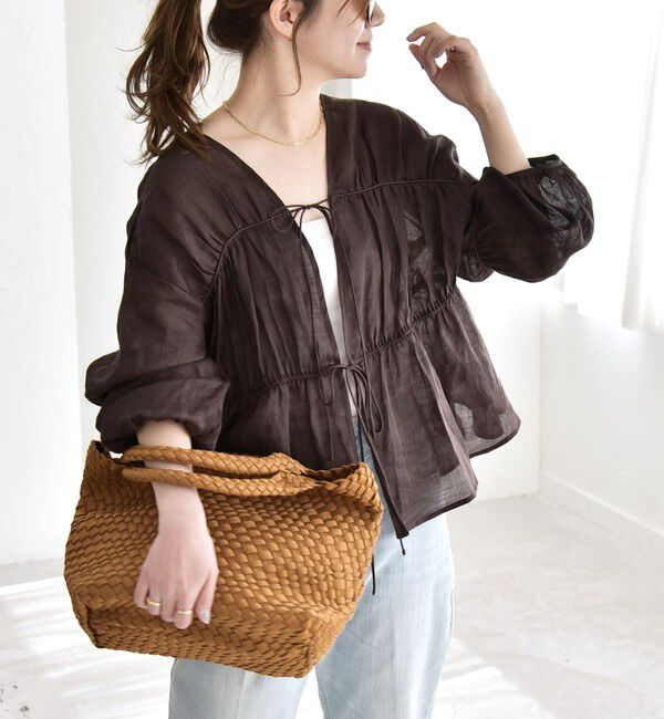 quaranciel「quaranciel:〈手洗い可能〉ラミー ギャザー リボン ティアード ブラウス」|シャツ・ブラウス|