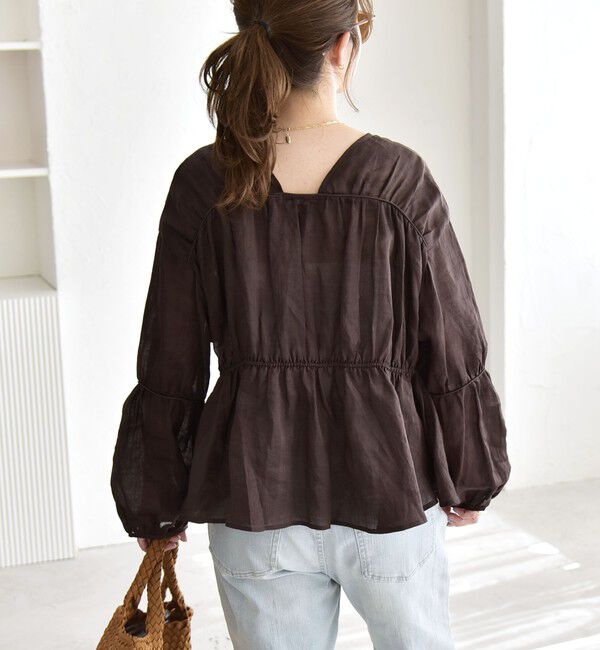 quaranciel「quaranciel:〈手洗い可能〉ラミー ギャザー リボン ティアード ブラウス」|シャツ・ブラウス|