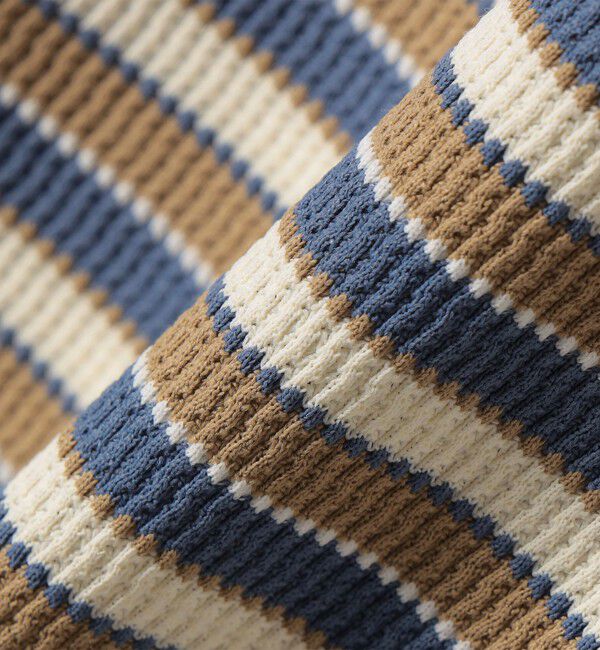 quaranciel「《予約》quaranciel:〈洗濯機可能〉マルチボーダー ラッフル コクーン プルオーバー」|Tシャツ・カットソー|