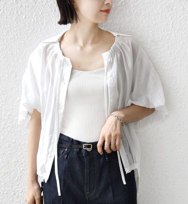SHIPS for women「《予約》【WEB限定】〈手洗い可能〉バルーン スリーブ 裾 ドロスト ブラウス」|シャツ・ブラウス|