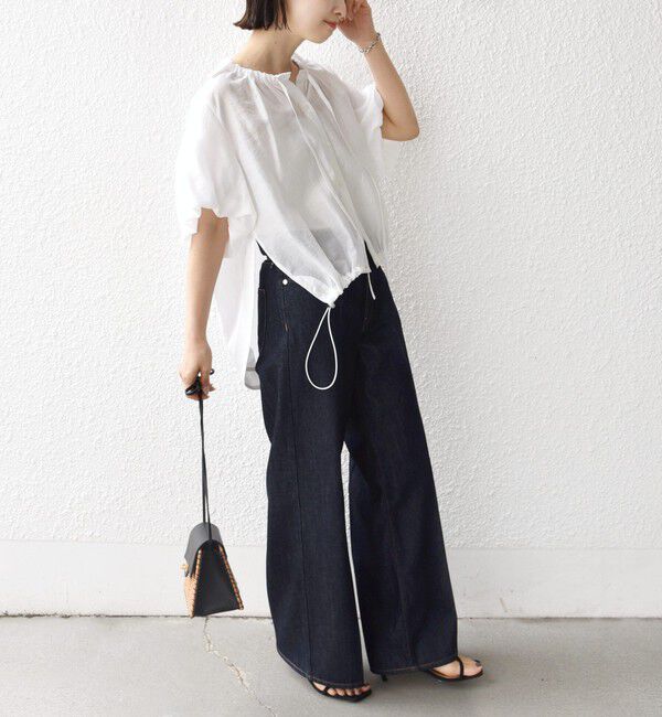 SHIPS for women「《予約》【WEB限定】〈手洗い可能〉バルーン スリーブ 裾 ドロスト ブラウス」|シャツ・ブラウス|