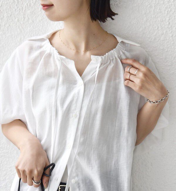 SHIPS for women「《予約》【WEB限定】〈手洗い可能〉バルーン スリーブ 裾 ドロスト ブラウス」|シャツ・ブラウス|